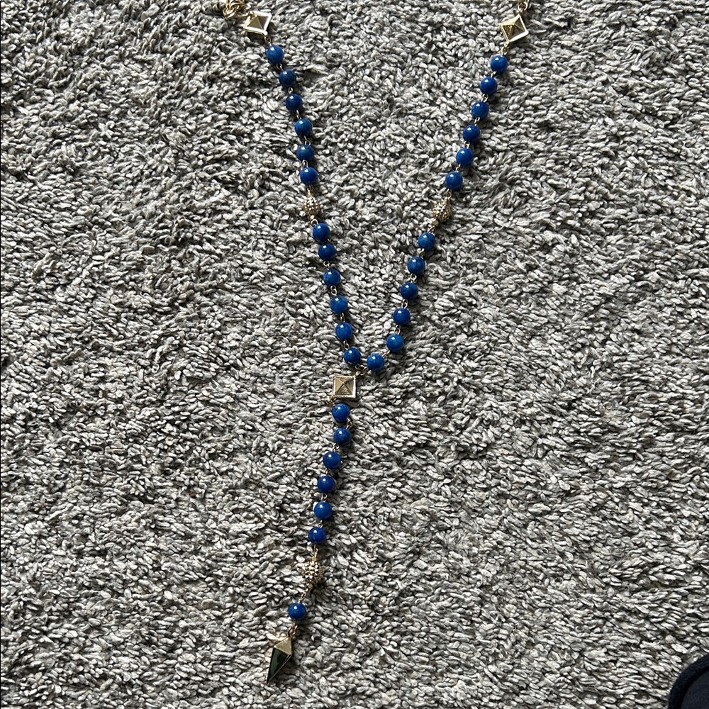 Ettika Blue and Silver Beaded Necklace
